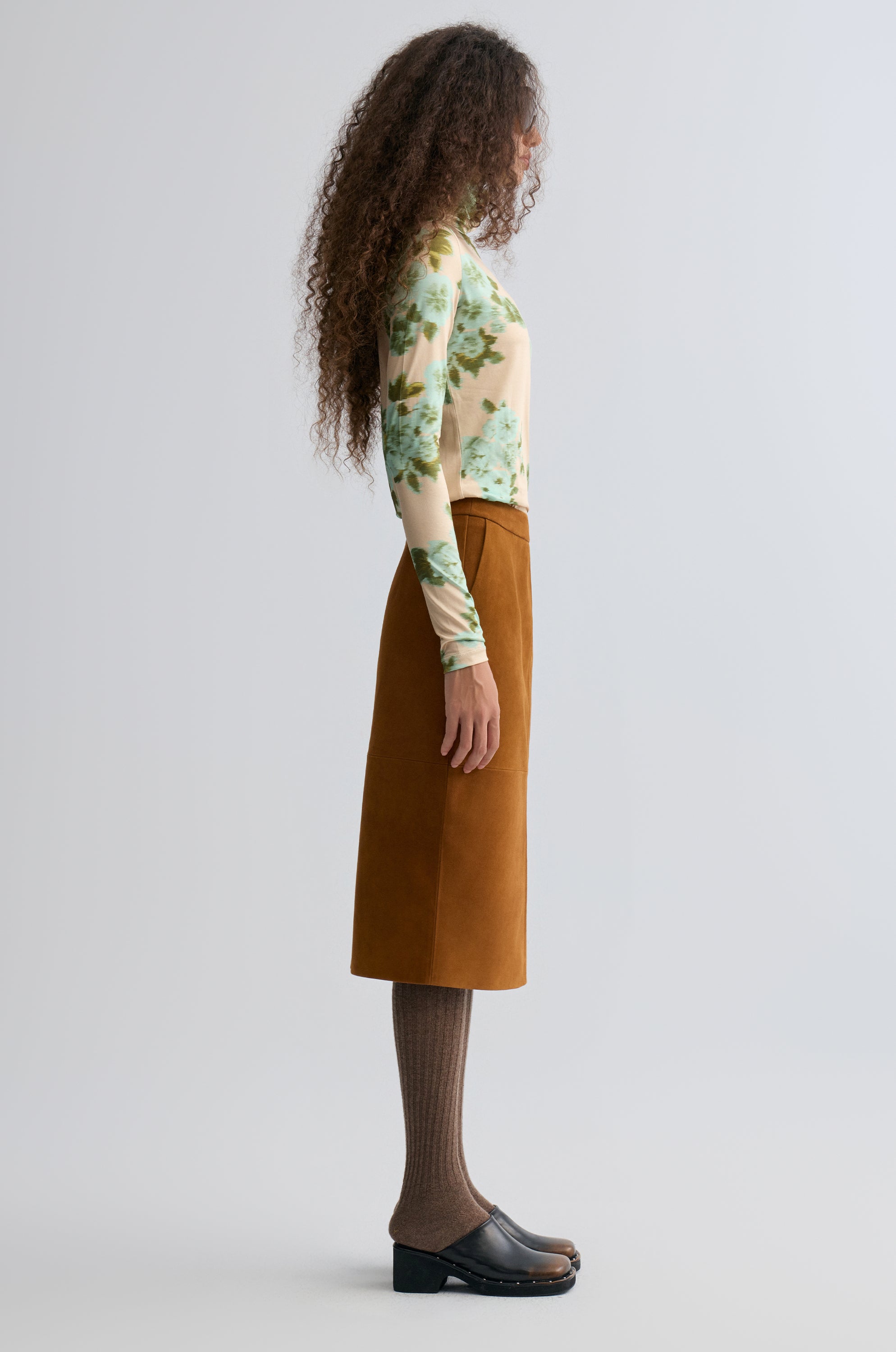 Rosetta Long Sleeve Turtleneck Top Beige