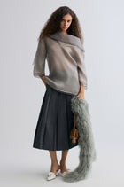Two-tone Reversible Organza Blouse in silk