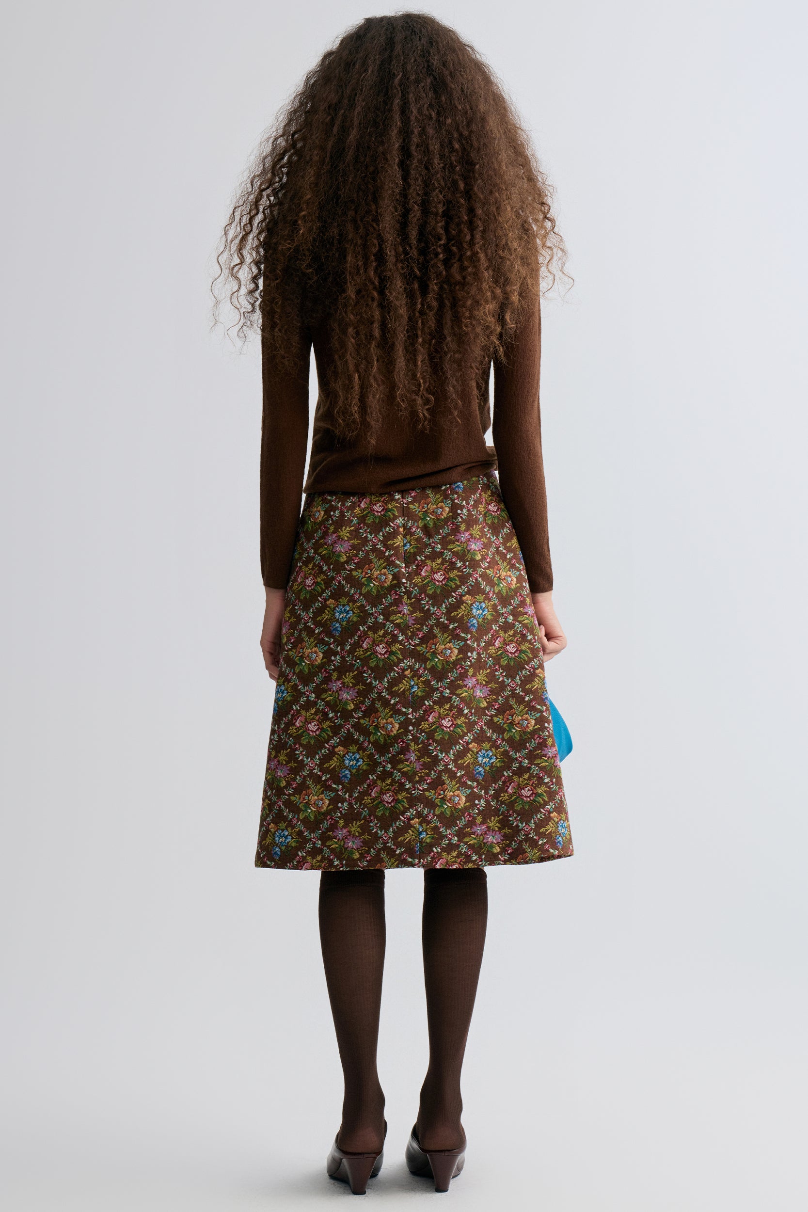 Retrobloom Jacquard Skirt Chocolate