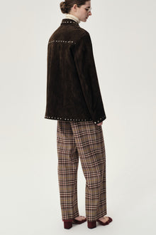 Check Wool Trousers Espresso