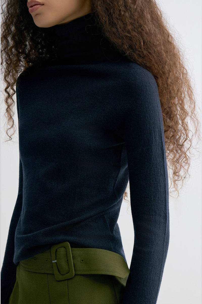 Wholegarment Fine Turtleneck Ink Blue