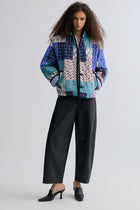Patchwork Paisley Print Quilted Jacket Blue