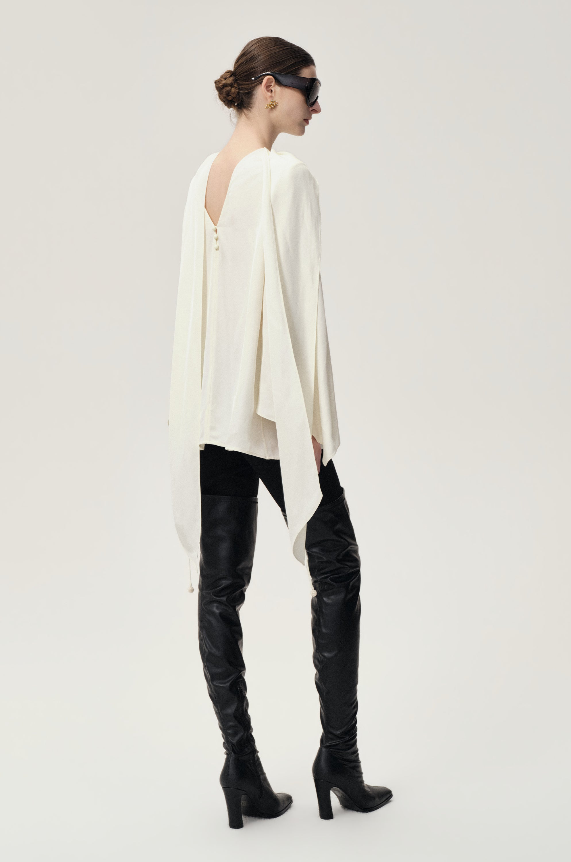 Reversible Scarf Blouse Ecru