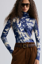 Shadow Long Sleeve Turtleneck Top Navy