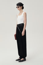 Balloon Pleat Trousers Black