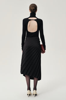 Open-back Wool Jersey Top Black