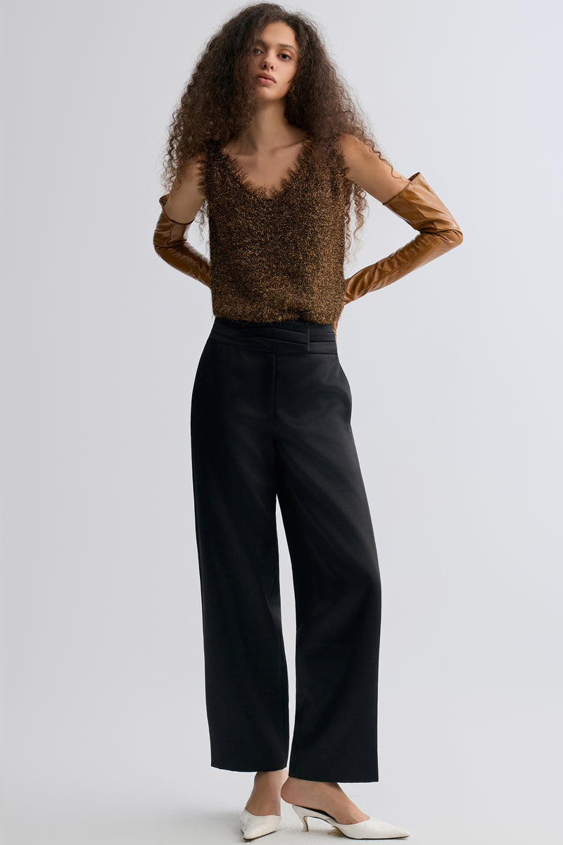 Fringe Metallic Tank Gold-tone