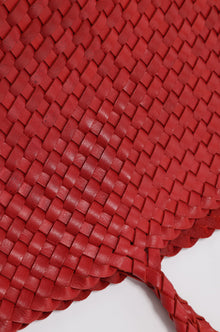 Soleil Woven Large Tote Red