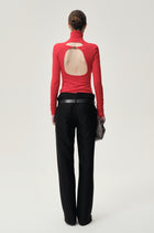 Open-back Wool Jersey Top Red