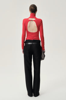 Open-back Wool Jersey Top Red