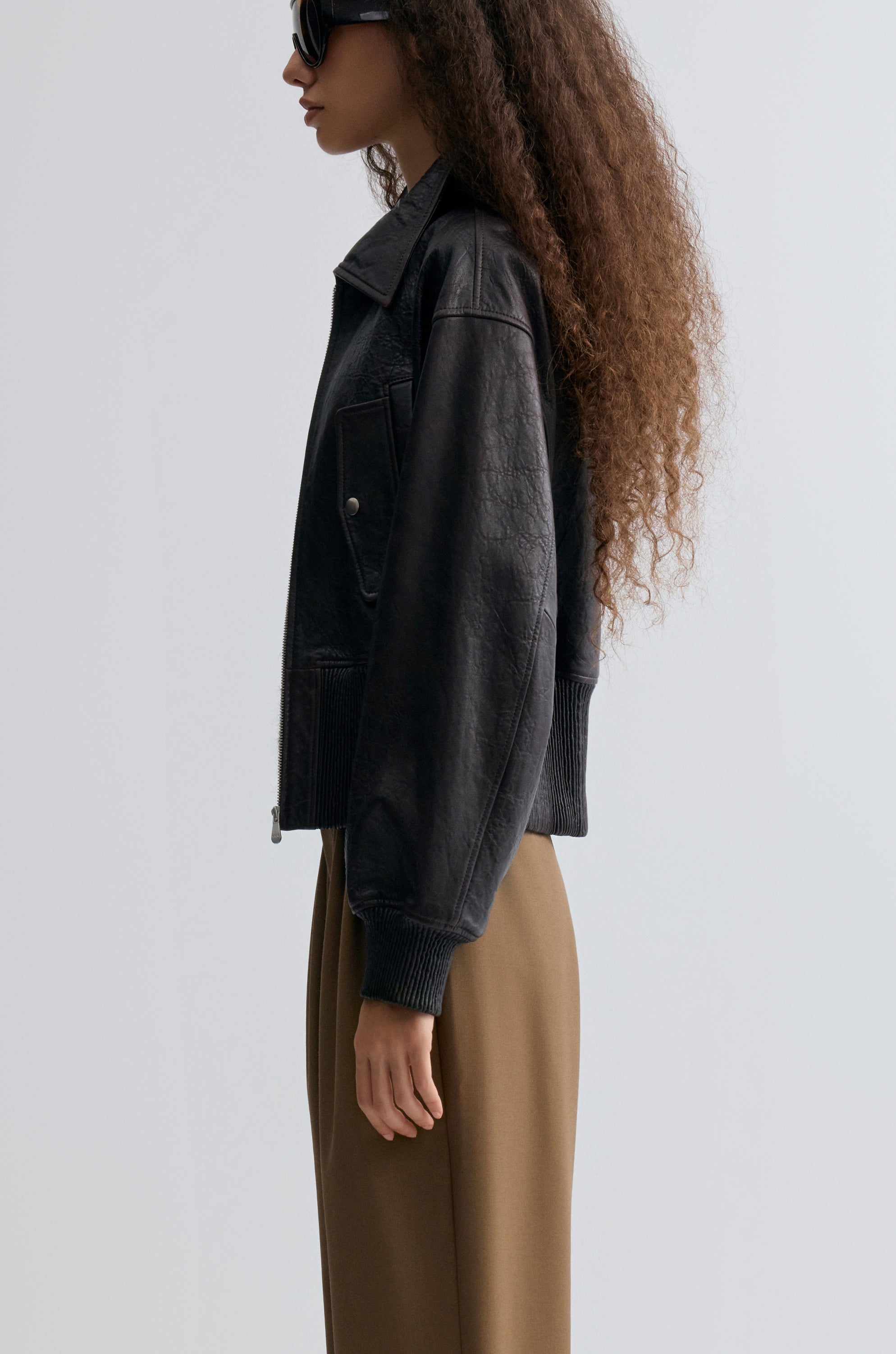 Leather Bomber Jacket
