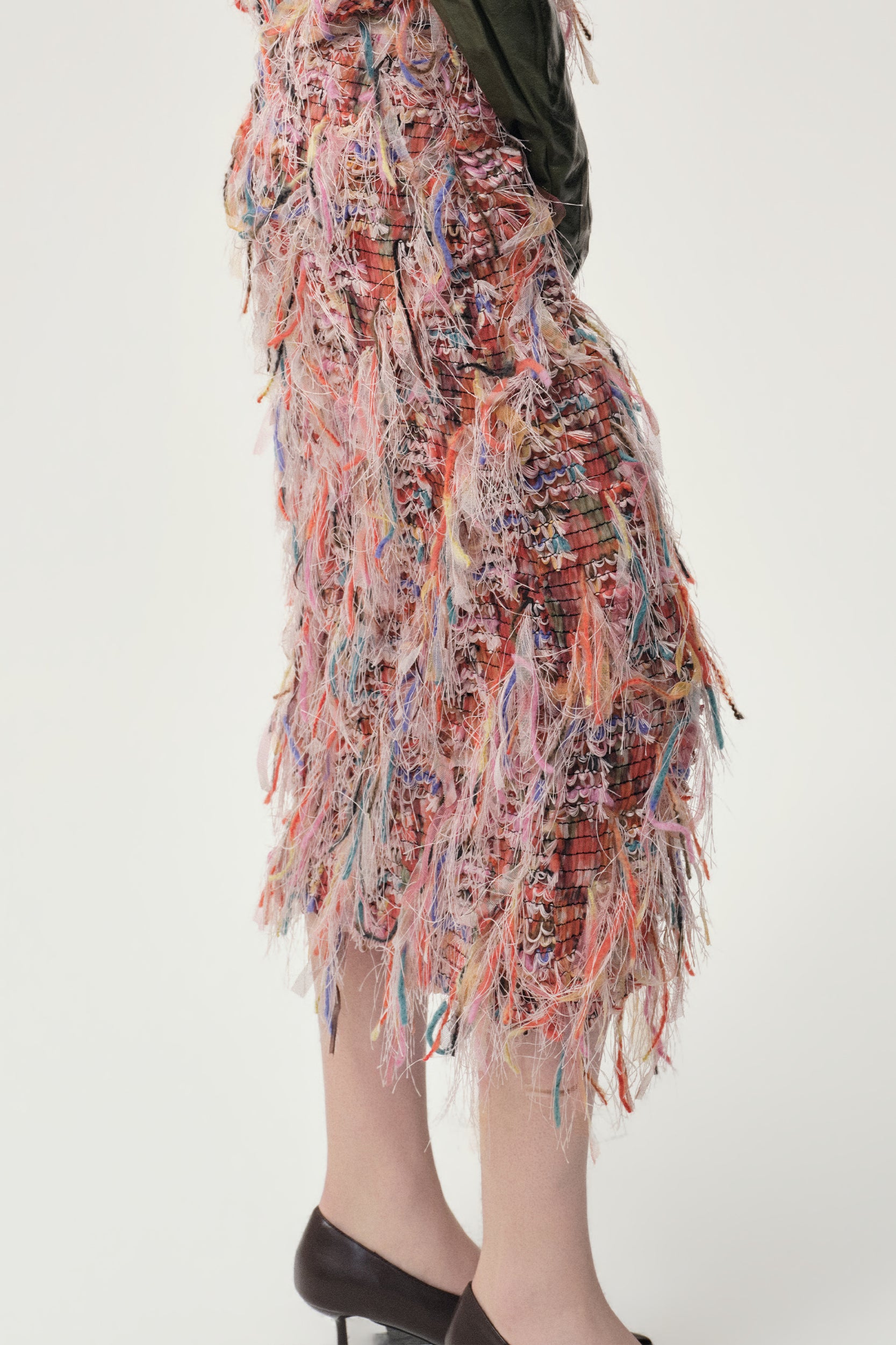 Julie Fringed Midi Skirt Pink