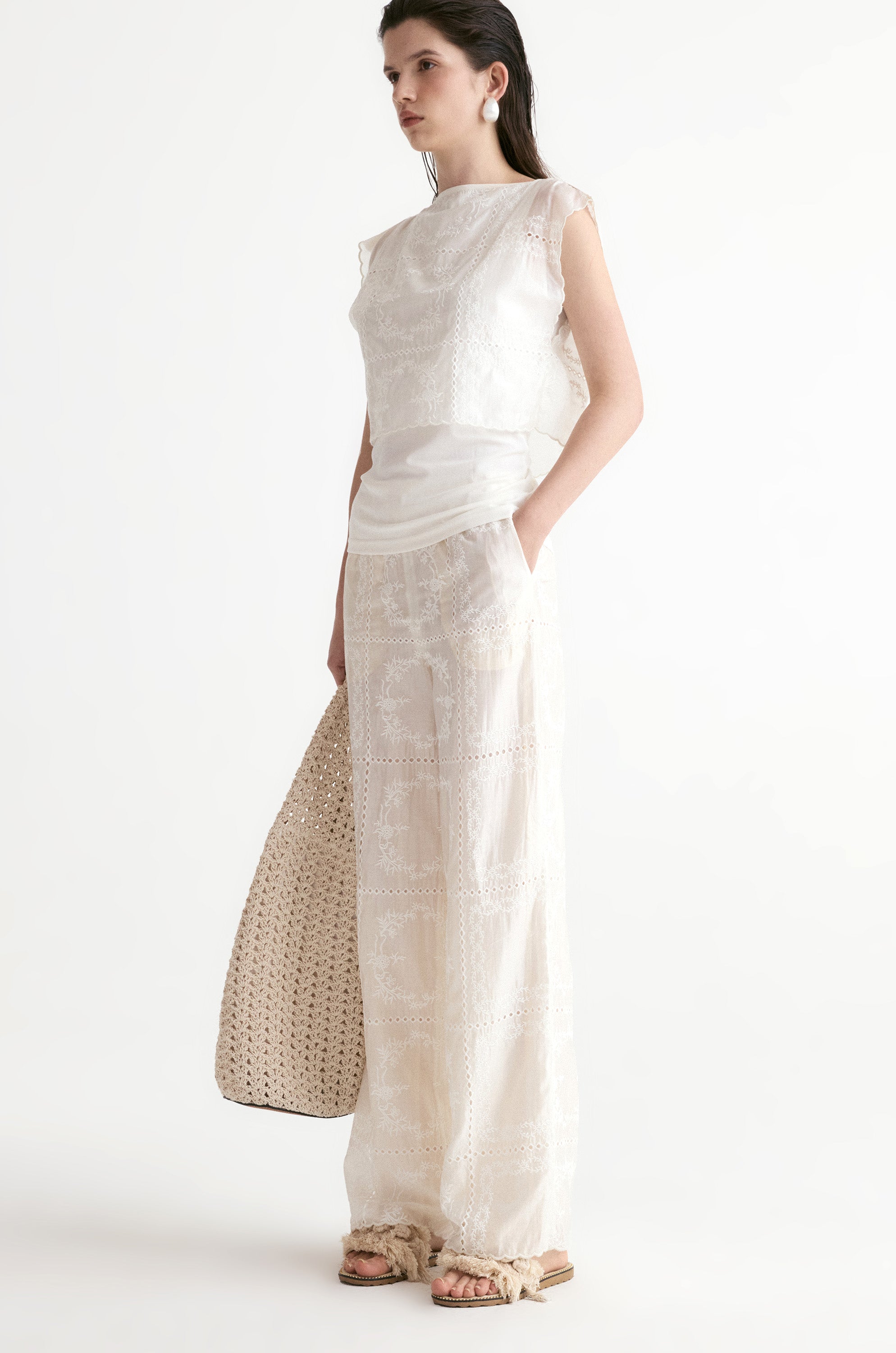 Cutwork Embroidery Trousers