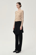 Layered Skirt Trousers Black