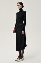 Asymmetrical Pleated Skirt Black