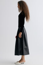 Sheen Velvet Mesh Top Black