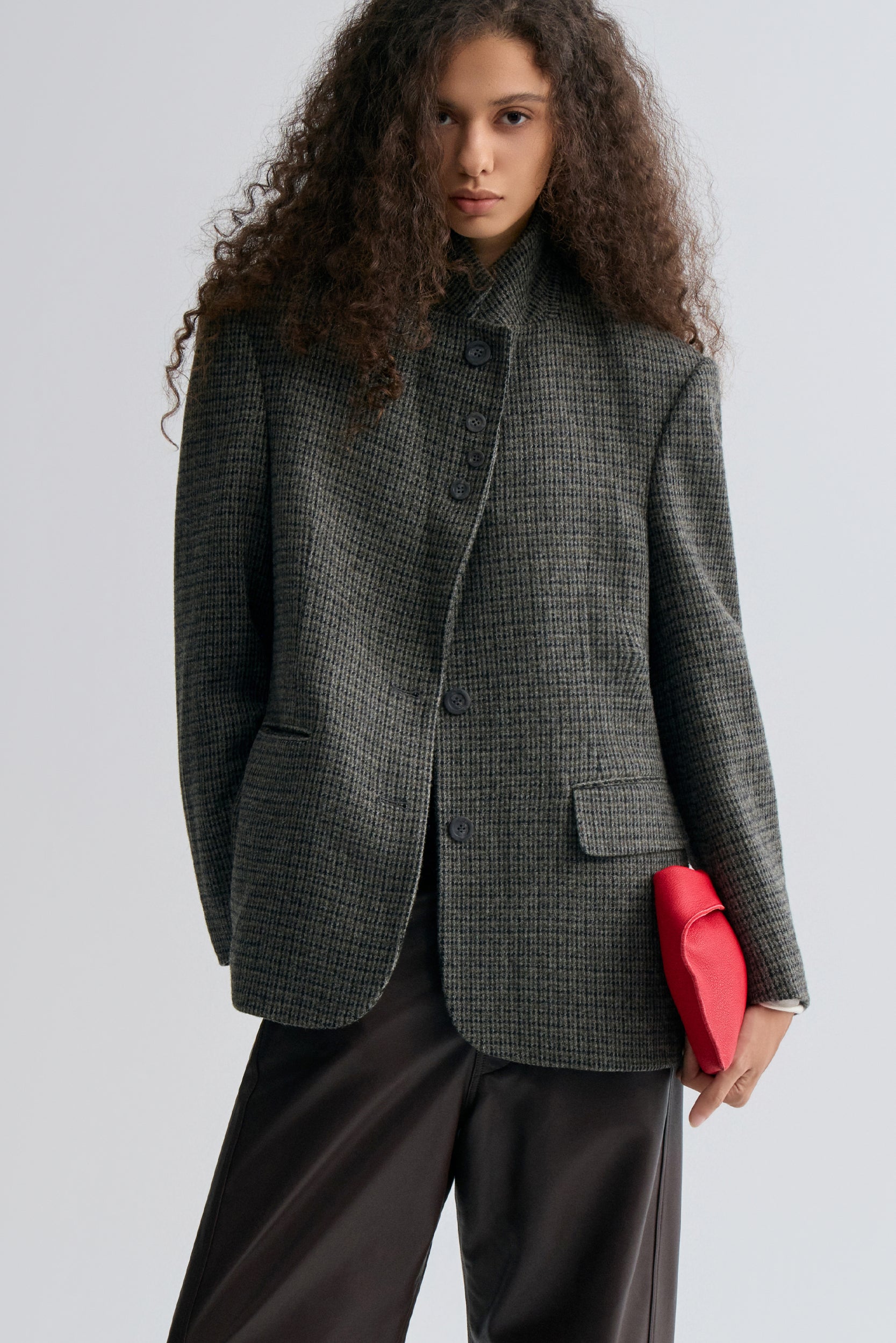 Boxy Check Blazer