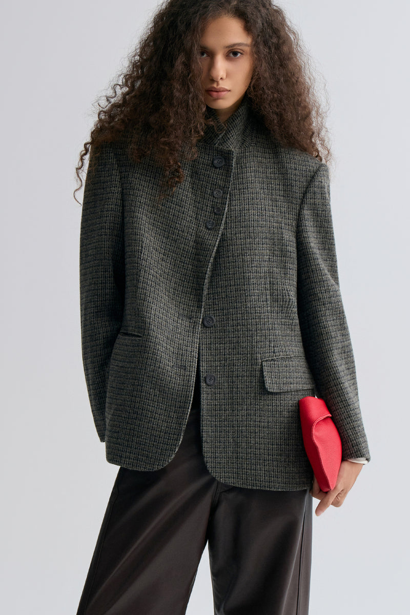 Boxy Check Blazer