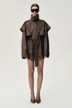 Lisa  Cape Trench Dark Cherry