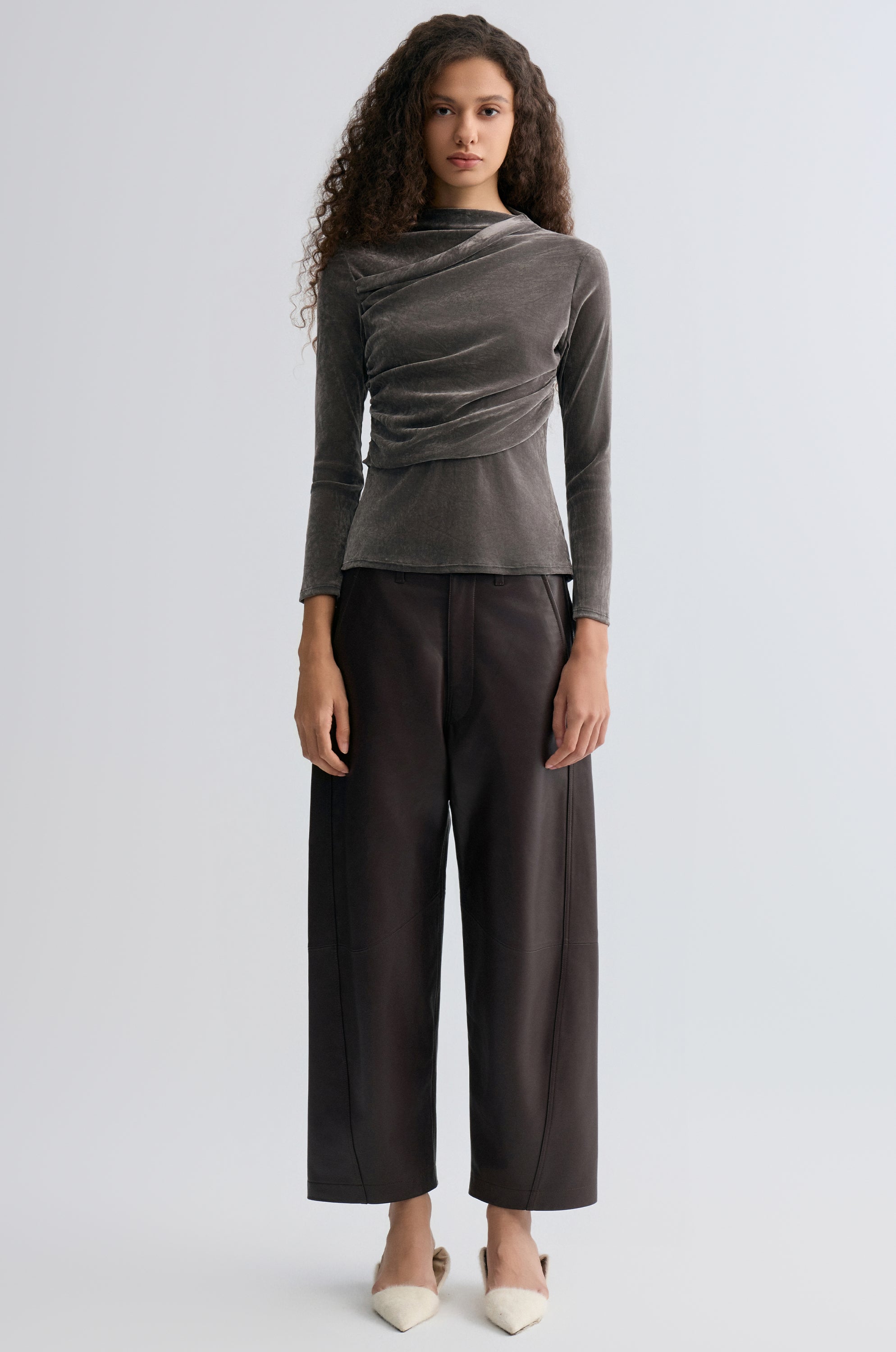 Leather Balloon Pants Chocolate