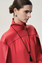 Magma silver onyx hoop earrings