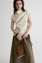Majorelle Shell Suede Mini Bag-Camel Brown