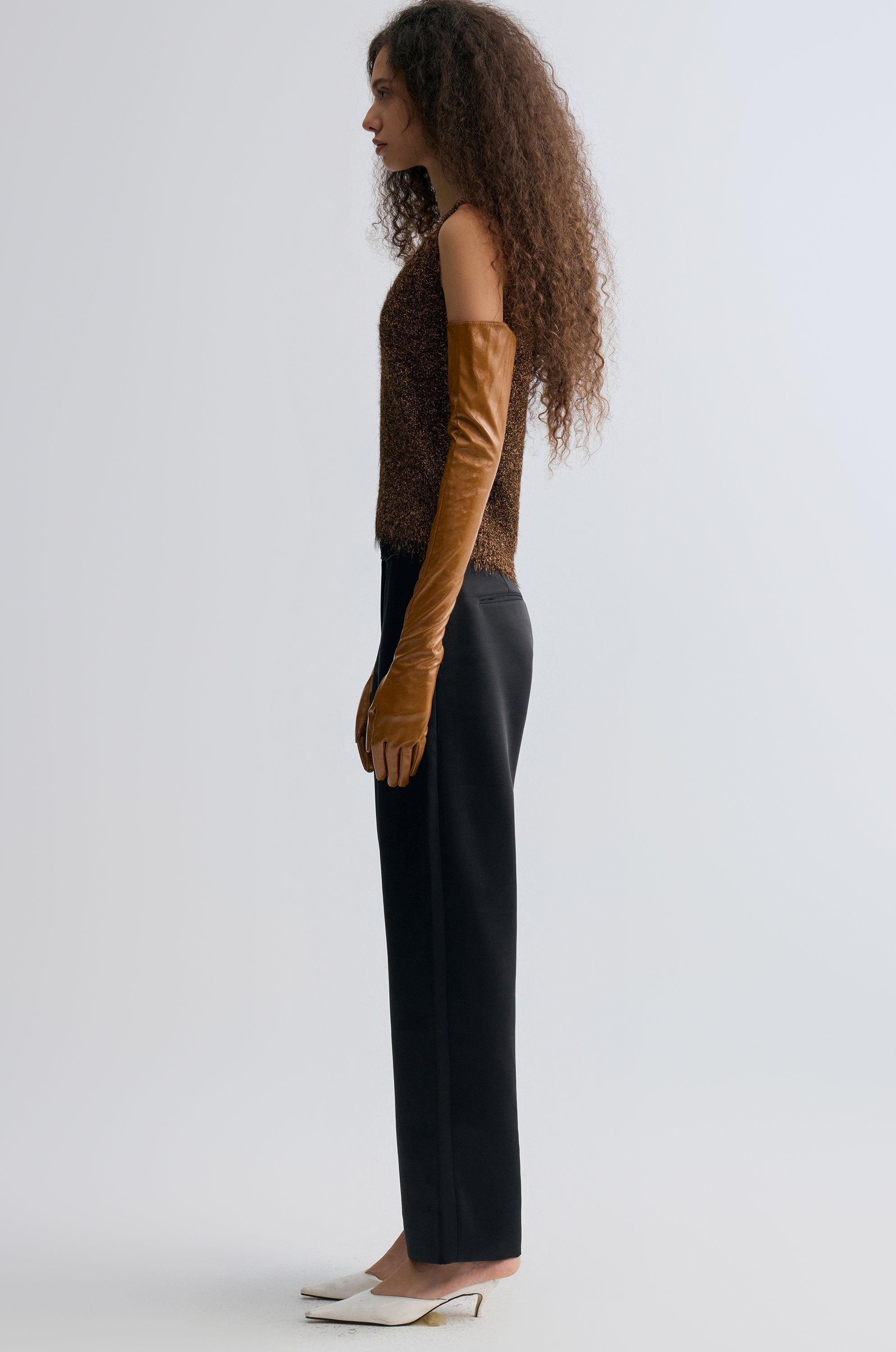 Fringe Metallic Tank Gold-tone