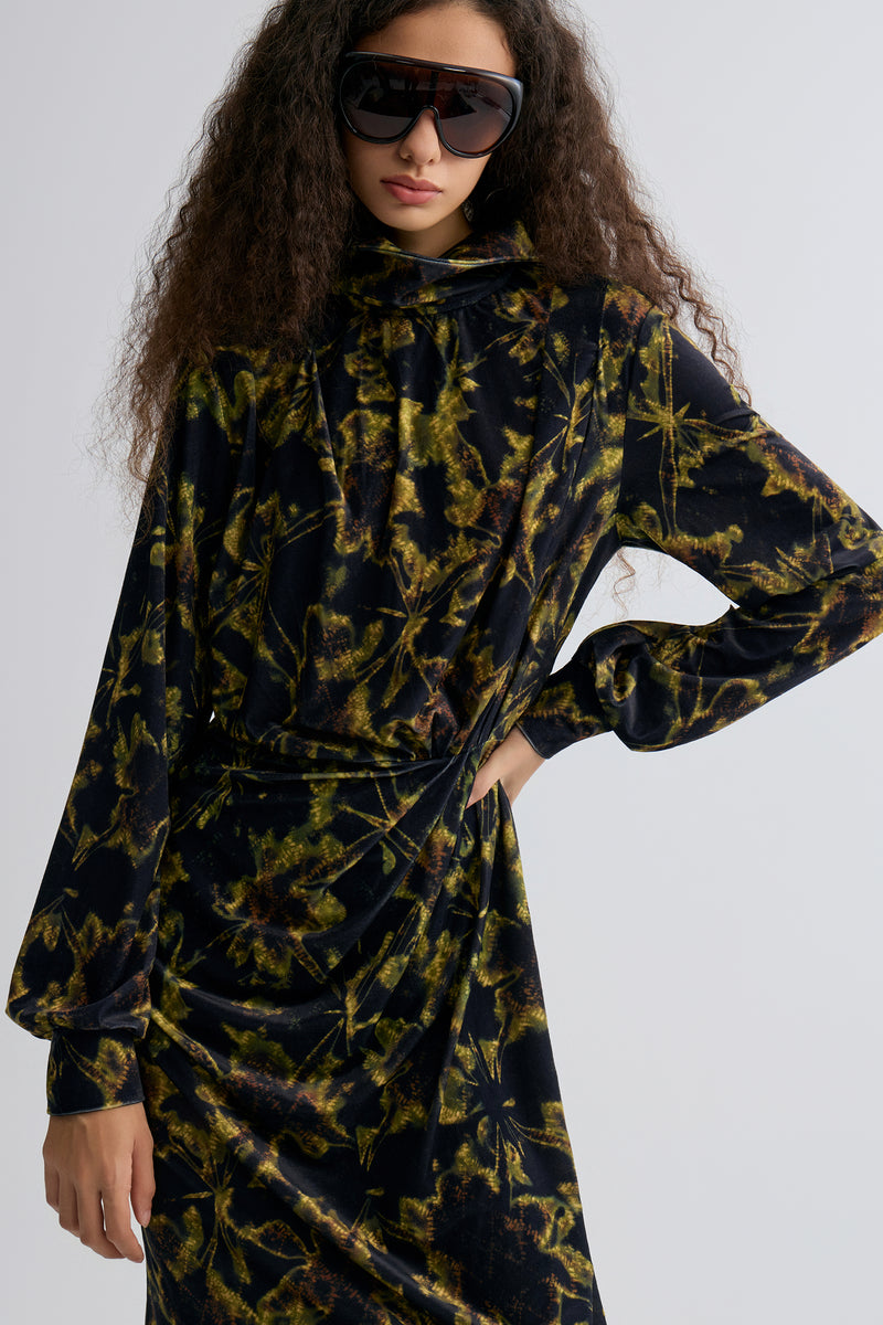 Velvet Printed Dress