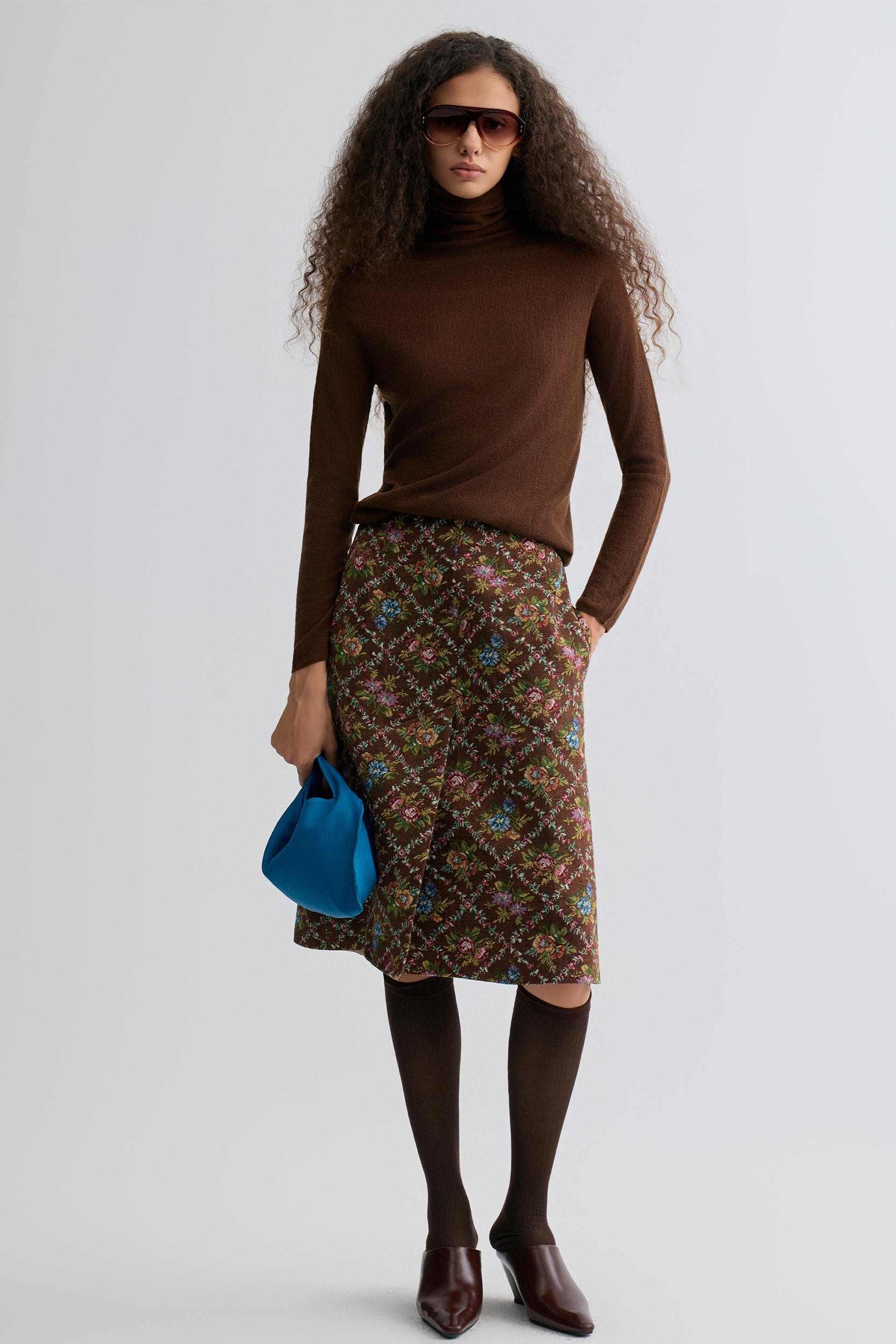 Wholegarment Fine Turtleneck Rust