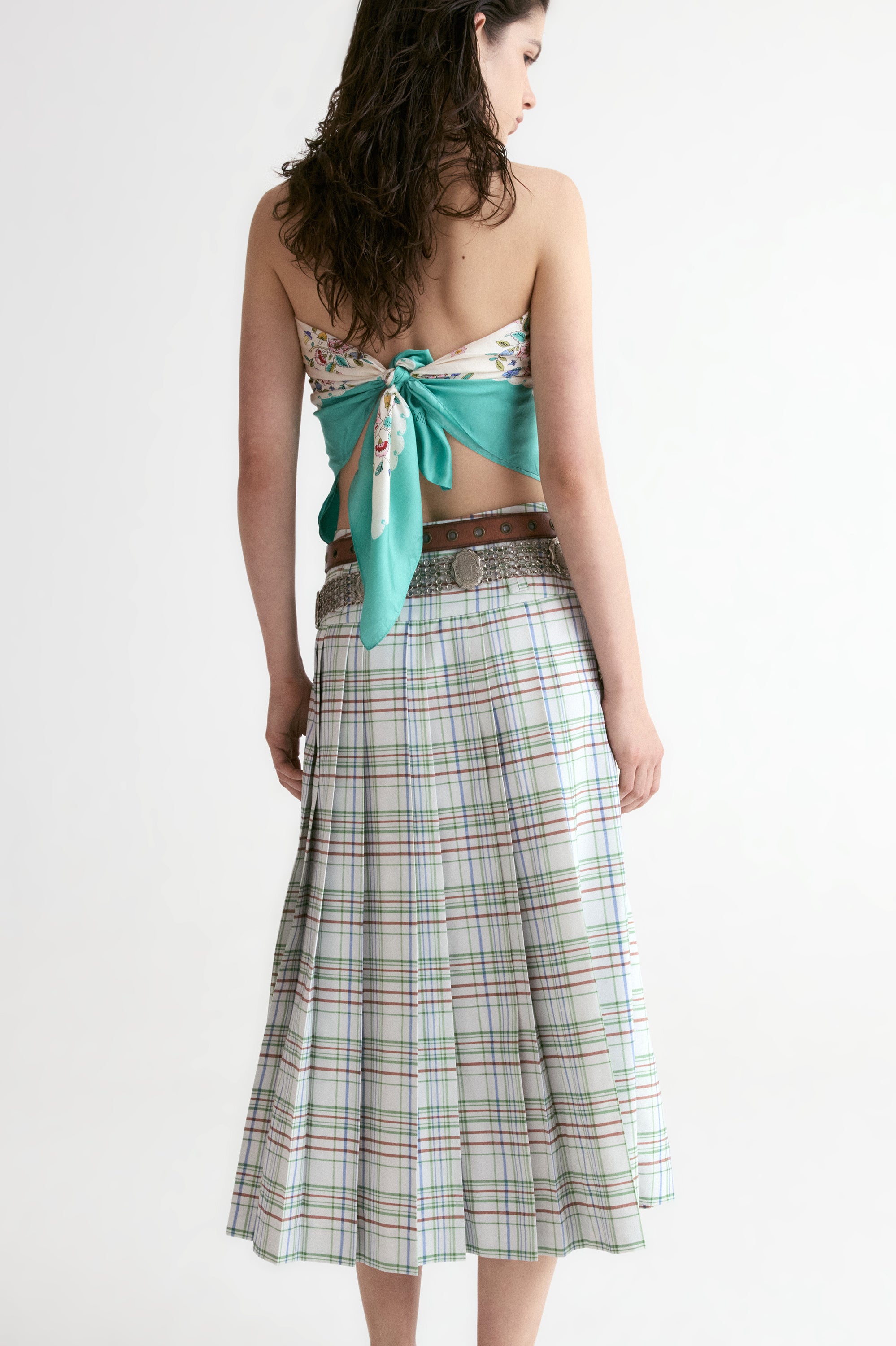 Capri Pleated Midi Skirt