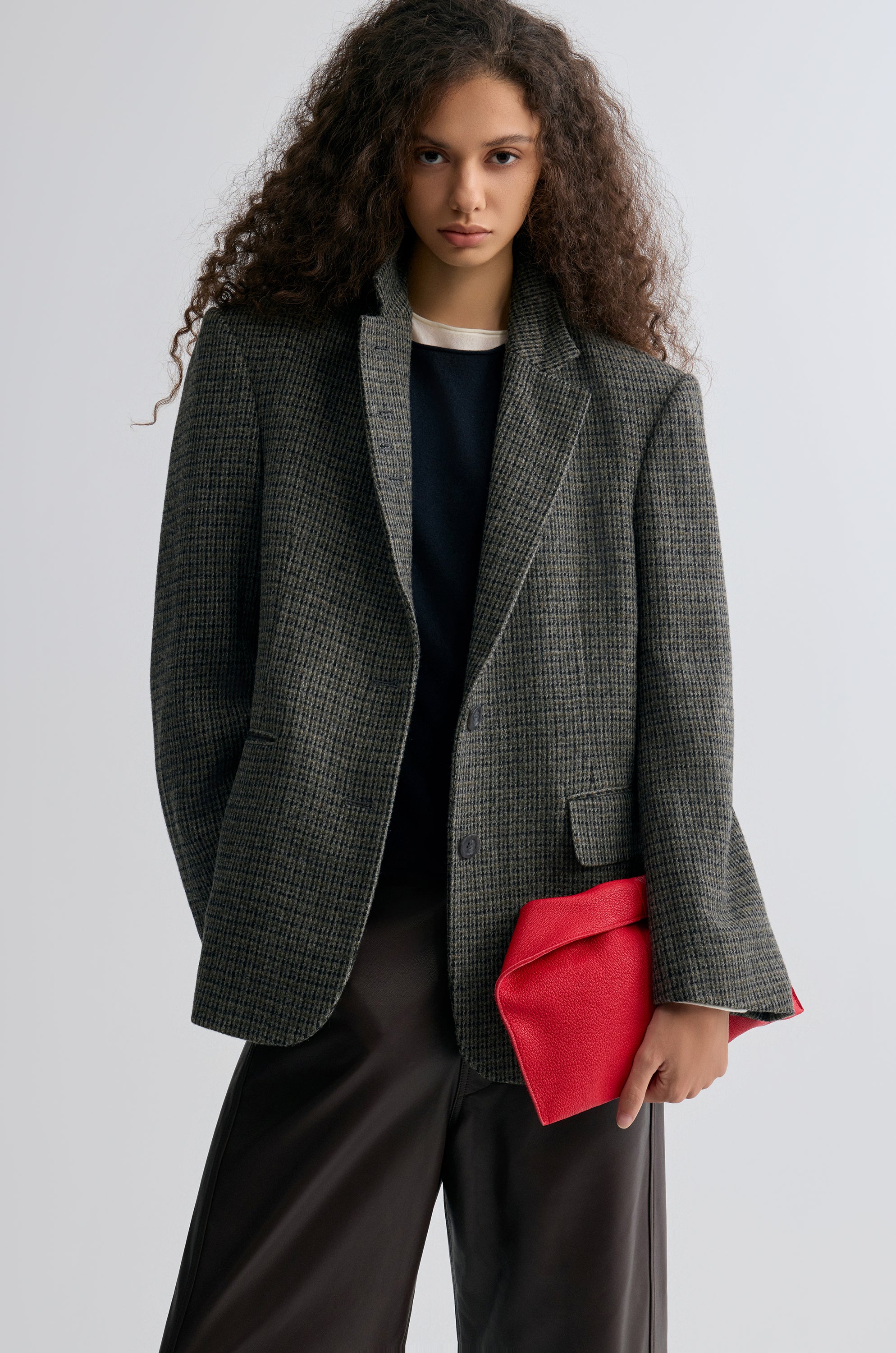 Boxy Check Blazer