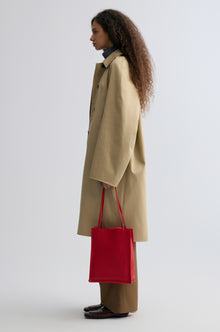 Reversible Twill and Check Trench Coat