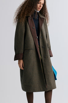 Reversible Twill and Check Trench Coat