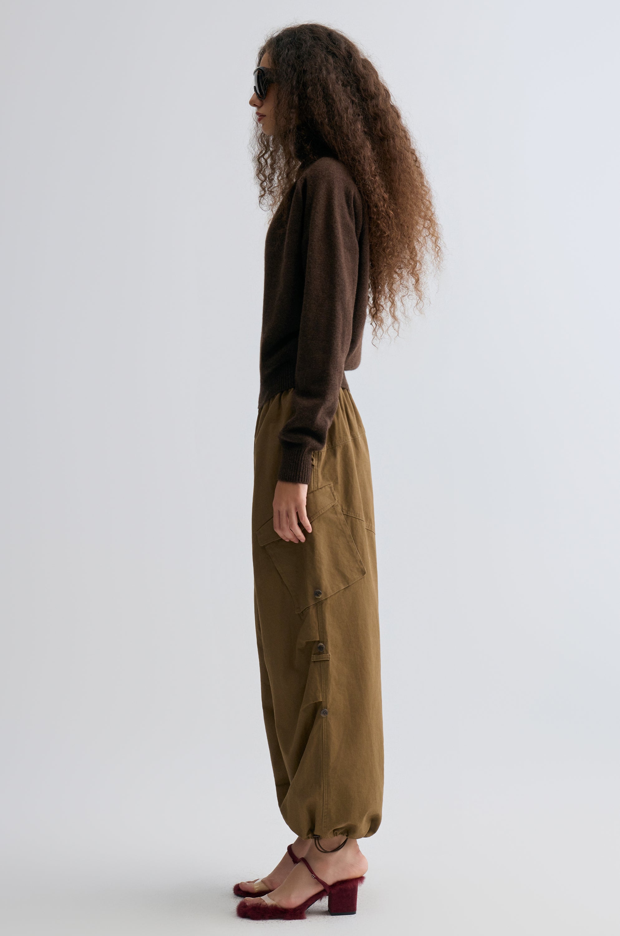 Wool and yak-blend Turtleneck Coffee Brown