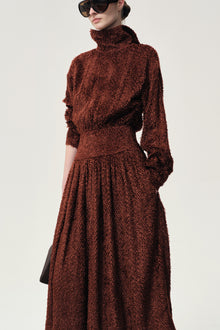 Brushed Trompe-l'œil Dress Cranberry