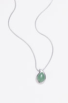 Moonstone silver egg necklace