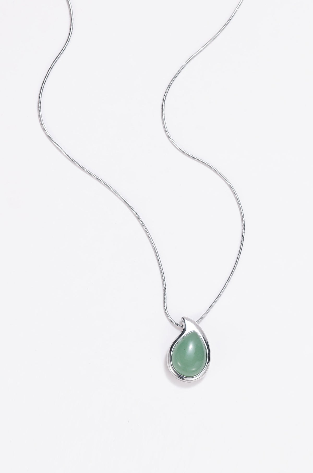 Moonstone silver egg necklace