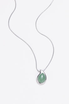 Moonstone silver egg necklace