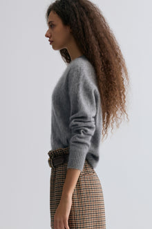 Buttery Boxy Brushed Wool Sweater Grey
