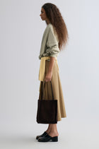 Cotton Panelled Sweater Stone Green