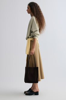 Cotton Panelled Sweater Stone Green