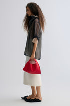 Two-tone Reversible Organza Blouse in silk Black