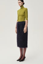 BOUCLÉ Mohair Midi Skirt Midnight