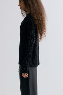 Textured Chunky-knit Sweater Black