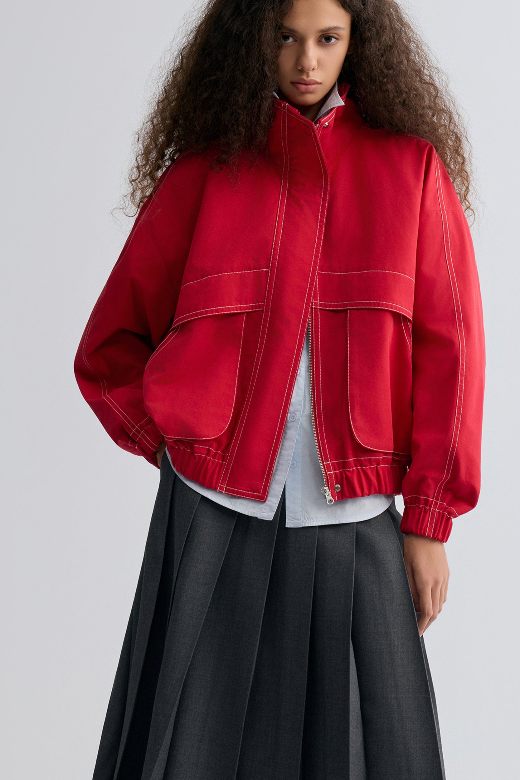 Weekend Flight Parachute Jacket Scarlet