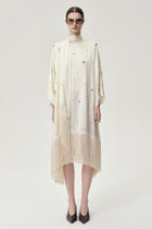 Stud-embellished Scarf Dress Ivory