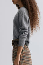Buttery Boxy Brushed Wool Sweater Grey