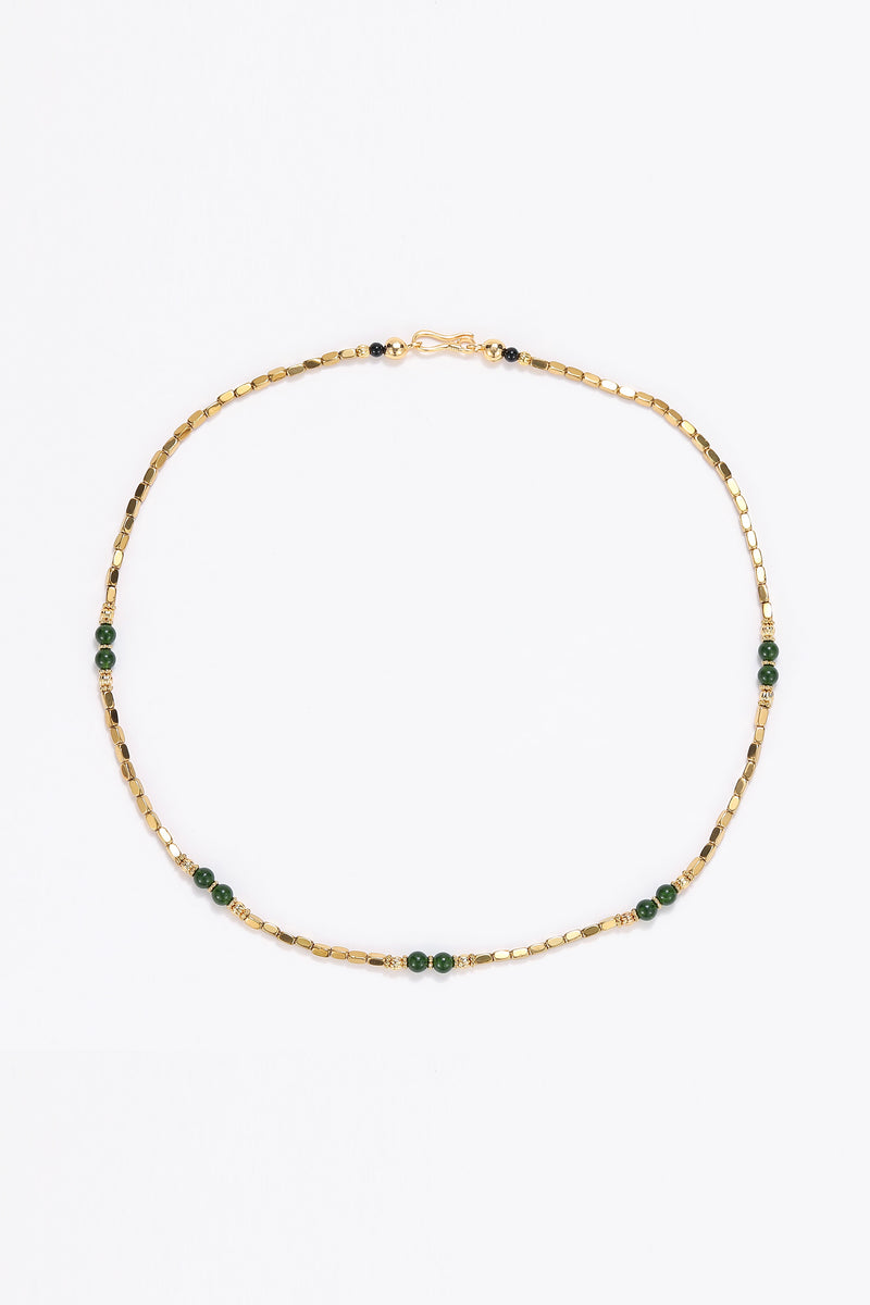 Aurea gold-plated malachite necklace