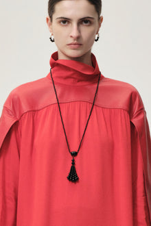 Nyx tasseled onyx necklace