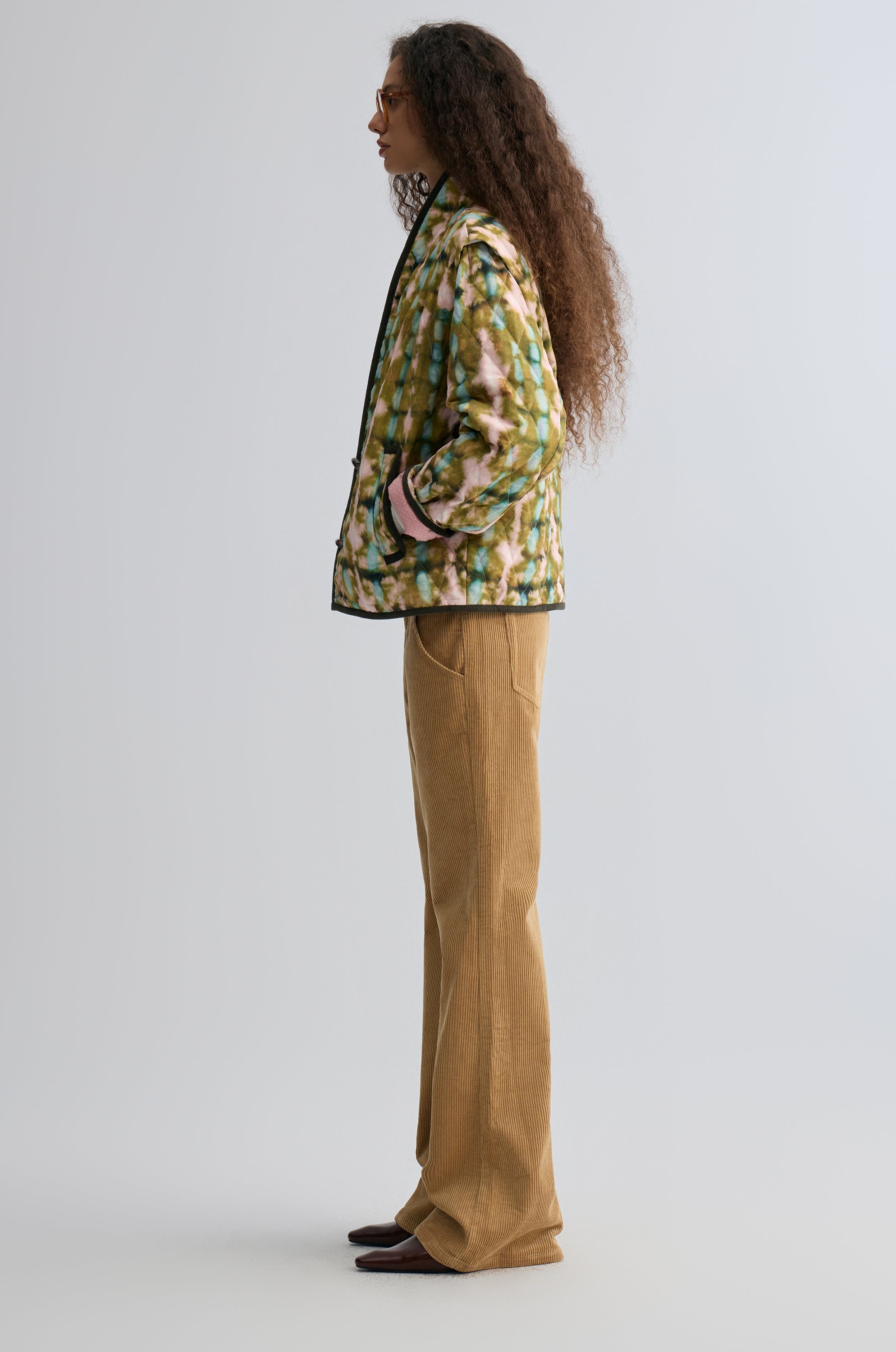 Tie-dye Bohemie Printed Quilted Jacket Mountain Green